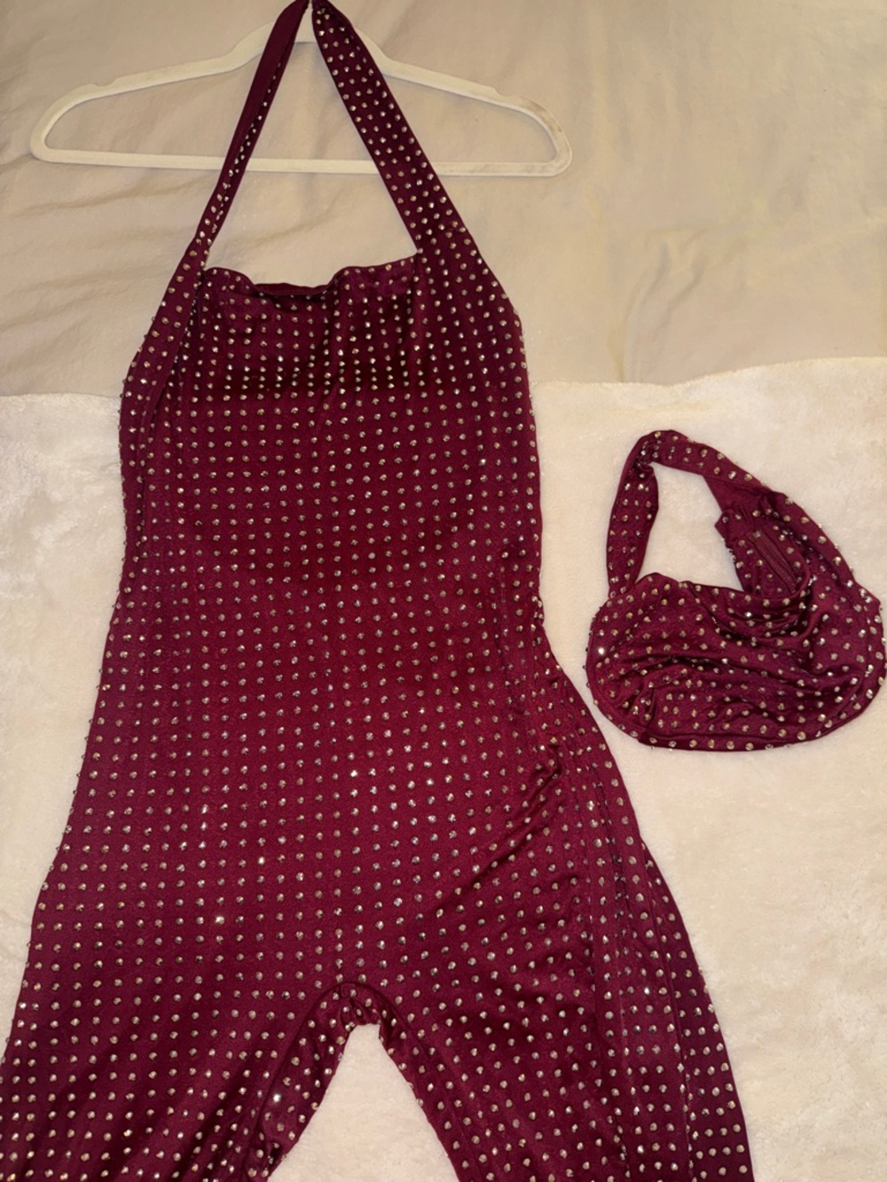 Sorelle uk aluna Halter Cropped Jumpsuit in Burgundy - Picture 5 of 5